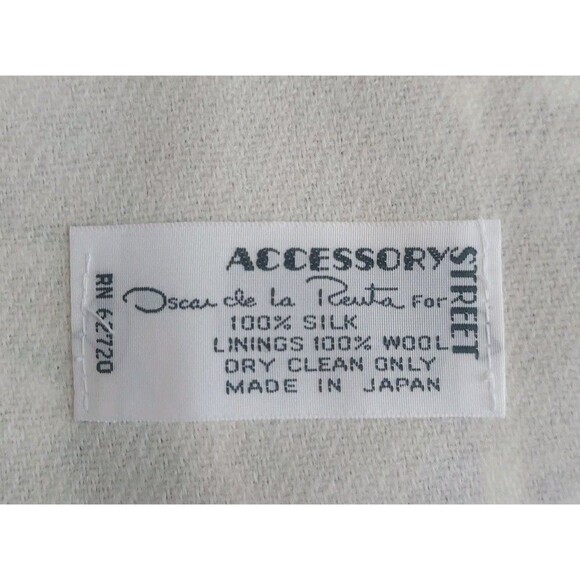Vintage Ladies Accessory Street Oscar de La Renta Silk/Wool Back Scarf - Japan - Picture 4 of 5